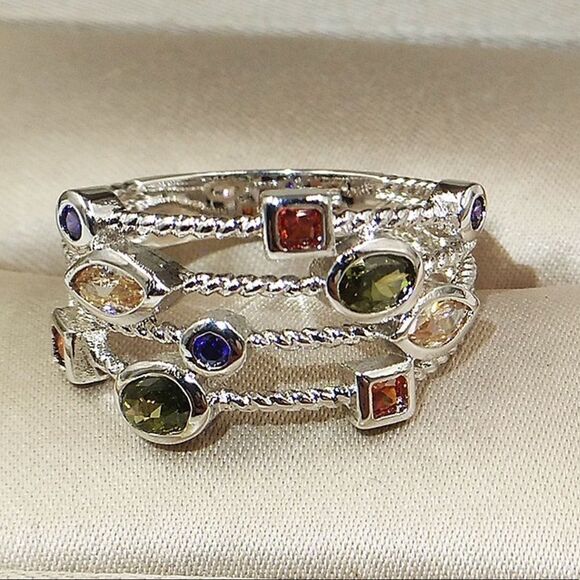 Multicolored gemstone ring - Picture 1 of 3